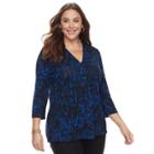 Plus Size Dana Buchman Release Pleat Top, Women's, Size: 2xl, Med Blue