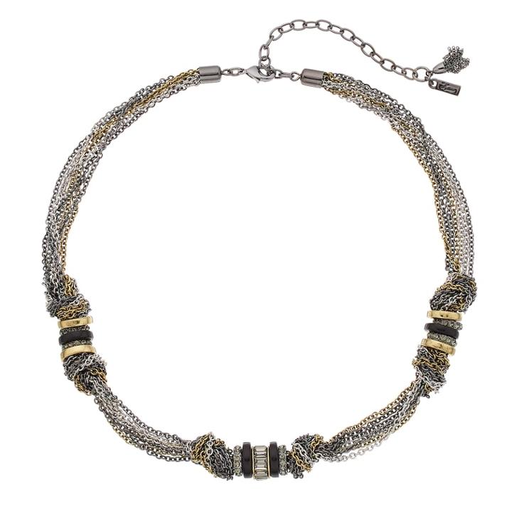 Simply Vera Vera Wang Tri Tone Knotted Multi Strand Necklace, Women's, Multicolor