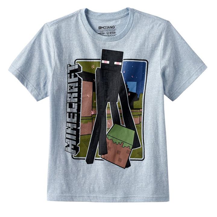 Boys 8-20 Minecraft Enderman Tee, Boy's, Size: Small, Dark Grey