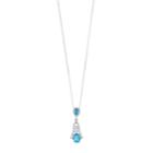 Sterling Silver Swiss Blue Topaz Filigree Pendant Necklace, Women's, Size: 18