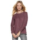 Women's Rock & Republic&reg; Convertible-zip Sweatshirt, Size: Xs, Dark Red