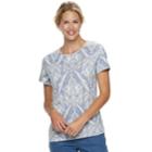 Women's Croft & Barrow&reg; Essential Classic Crewneck Tee, Size: Medium, Med Blue