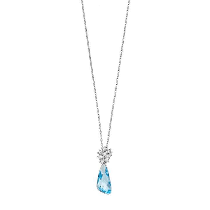 Brilliance Silver Tone Comet Pendant With Swarovski Crystals, Women's, Blue