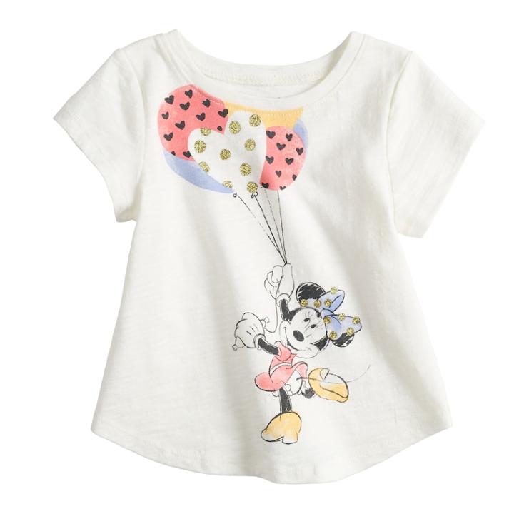 Disney's Minnie Mouse Baby Girl Graphic Tee By Jumping Beans&reg;, Size: 18 Months, Natural