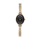Armitron Now Women's Crystal Half-bangle Watch - 75/5243bkgp, Size: Small, Gold