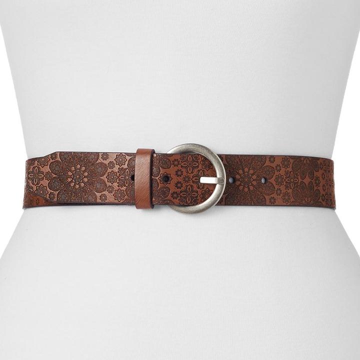 Relic Starry Embossed Floral Belt - Women, Women's, Size: Xl, Brown