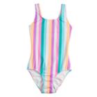 Girls 7-16 So&reg; Sun Stripes One-piece Swimsuit, Size: 7-8, Lt Green