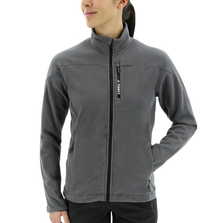 Women's Adidas Outdoor Terrex Fleece Jacket, Size: Small, Grey