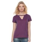 Women's Rock & Republic&reg; Cutout Tee, Size: Medium, Red