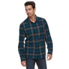 Men's Apt. 9&reg; Brushed Flannel Button-down Shirt, Size: Small, Dark Blue