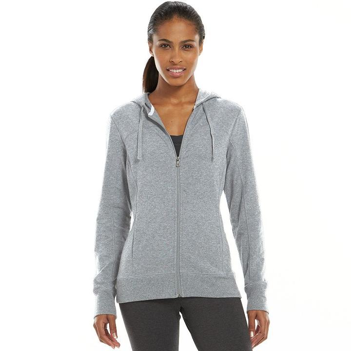 Women's Tek Gear&reg; Full-zip Hoodie, Size: Large, Med Grey