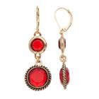 Dana Buchman Red Round Double Drop Earrings, Women's
