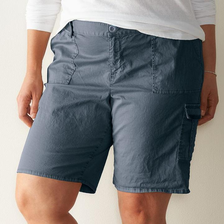 Plus Size Sonoma Goods For Life&trade; Cargo Bermuda Shorts, Women's, Size: 20 W, Dark Blue