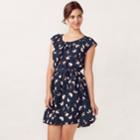 Women's Lc Lauren Conrad Love, Lauren Pleated Shift Dress, Size: Medium, Dark Blue