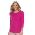 Women's Dana Buchman Diagonal Stripe Sweater, Size: Large, Med Pink