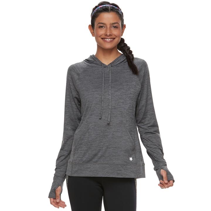 Women's Tek Gear Performance Popover Top, Size: Large, Med Grey