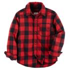Boys 4-8 Carter's Buffalo Check Flannel Button Down Shirt, Size: 4, Red Black