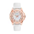 Bulova Stainless Steel Rose Gold Tone Diamond Accent & Mother-of-pearl Leather Watch - 98p119 - Women, White
