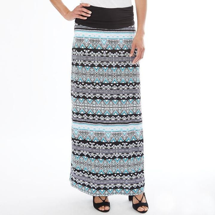 Women's Apt. 9&reg; Geometric Maxi Skirt, Size: Medium, Ovrfl Oth