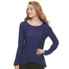 Women's Apt. 9&reg; Wrap Hem Sweater, Size: Xl, Med Purple