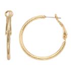Lc Lauren Conrad Textured Hoop Nickel Free Earrings, Women's, Gold
