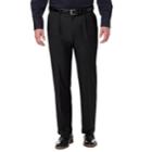 Men's Haggar Premium Comfort Stretch Classic-fit Pleated Dress Pants, Size: 32x38, Black