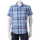 Sonoma Goods For Life, Men's &trade; Flexwear Modern-fit Plaid Stretch Button-down Shirt, Size: Large, Blue (navy)