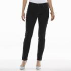 Gloria Vanderbilt Bridget Slim Leg Pants - Women's, Size: 2 - Regular, Grey (charcoal)