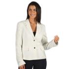 Women's Harve Benard Linen-blend Blazer, Size: 10, White Oth