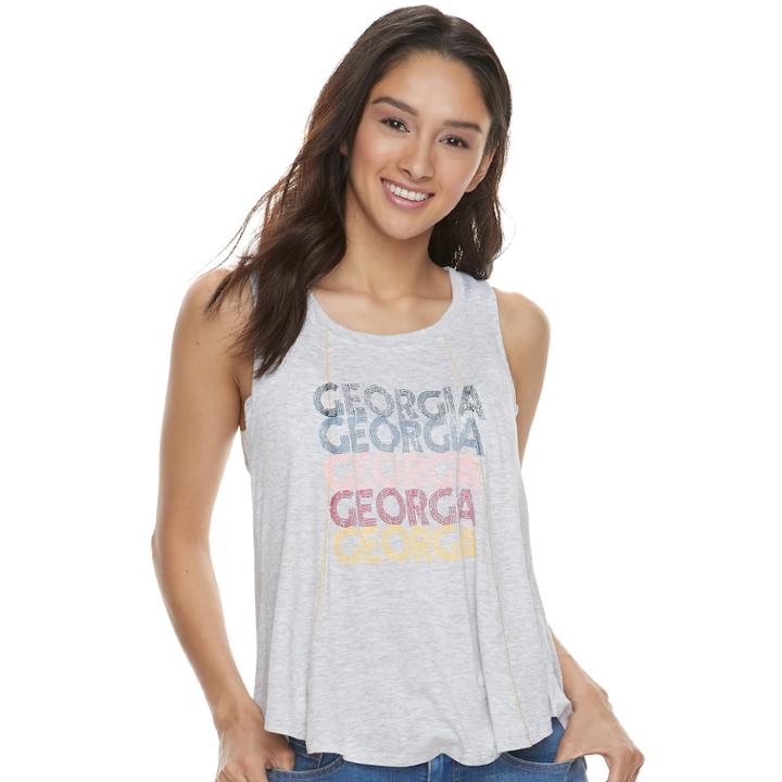 Juniors' About A Girl State Swing Tank, Size: Medium, Grey