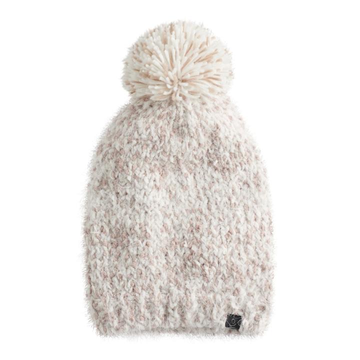 Women's Cuddl Duds Knit Pom Pom Beanie, White Oth