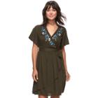 Women's Sonoma Goods For Life&trade; Embroidered Wrap Dress, Size: Medium, Dark Green