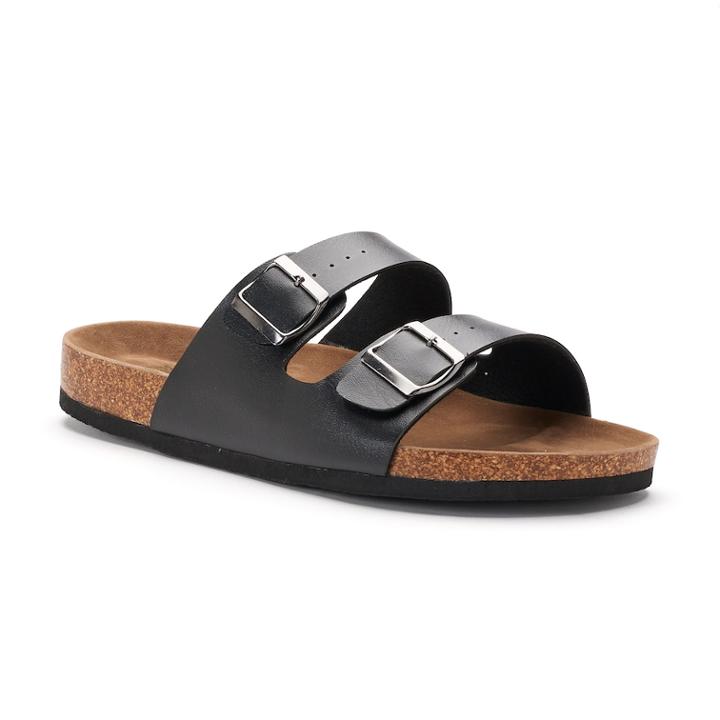 Men's Rock & Republic Double-buckle Sandals, Size: Xl, Black