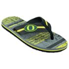Men's Oregon Ducks Striped Flip Flop Sandals, Size: Large, Black