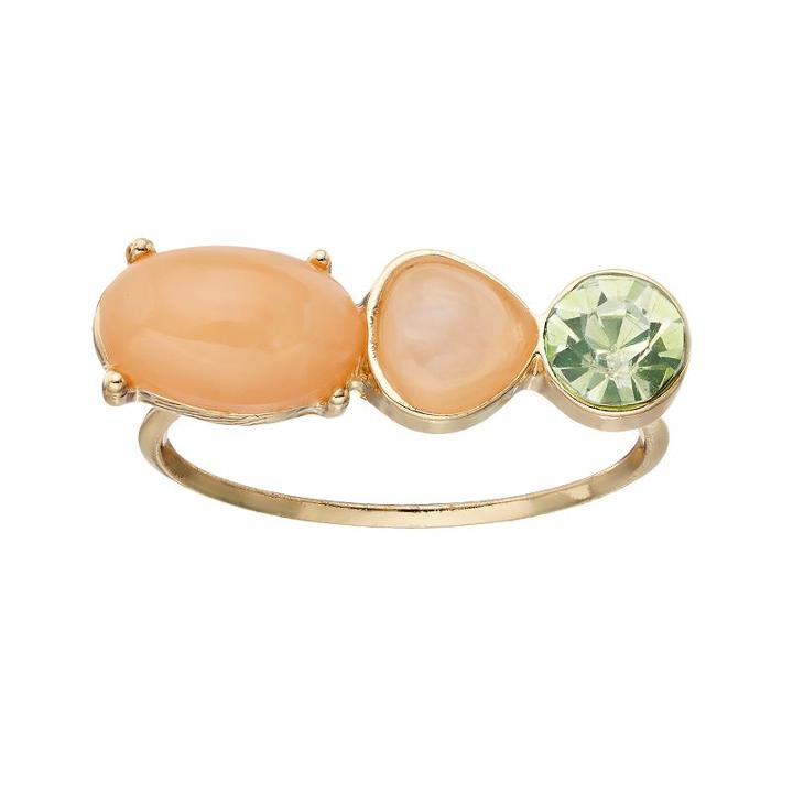 Lc Lauren Conrad Geometric 3-stone Ring, Women's, Size: 7, Light Pink
