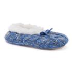 Women's Sonoma Goods For Life&trade; Cable Knit Fuzzy Babba Ballerina Slippers, Size: M-l, Blue