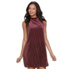 Juniors' Mudd&reg; Velvet Swing Dress, Teens, Size: Medium, Dark Red