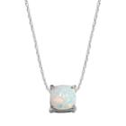 Sterling Silver Lab-created Opal Pendant, Women's, Size: 18, White