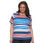 Croft & Barrow, Plus Size &reg; Essential Crewneck Tee, Women's, Size: 0x, Dark Blue