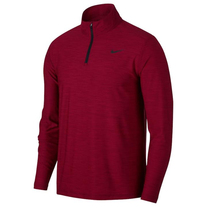 Men's Nike Breathe Quarter-zip Top, Size: Large, Dark Red