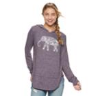 Juniors' Hamsa Elephant Cozy Hoodie, Teens, Size: Large, Drk Purple