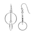 Primrose Sterling Silver Double Circle Drop Earrings, Women's, Grey