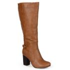 Journee Collection Carver Women's High Heel Boots, Girl's, Size: 9 Wc, Beig/green (beig/khaki)
