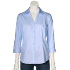 Women's Dana Buchman Sateen Shirt, Size: Xl, Light Blue