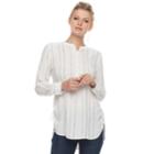 Women's Apt. 9&reg; Side Ruched Henley Tunic, Size: Xs, Natural