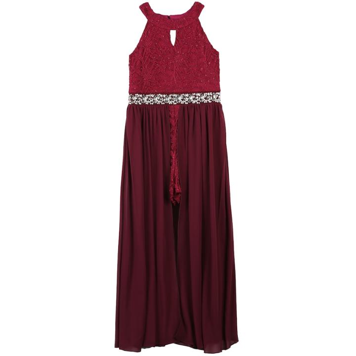 Girls 7-16 Speechless Lace Maxi Overlay Dress, Size: 7, Dark Red