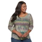 Plus Size World Unity Embellished High-low Tee, Women's, Size: 1xl, Green