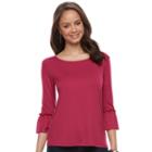 Juniors' So&reg; Ruffle Sleeve Tee, Teens, Size: Small, Red