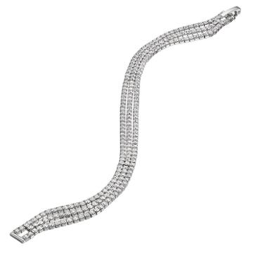 Duchess Of Dazzle Crystal Silver Tone Multistrand Bracelet, Women's, White