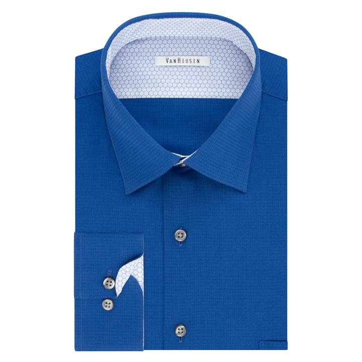 Big & Tall Van Heusen Air Spread-collar Dress Shirt, Men's, Size: 22 35/6t, Blue (navy)